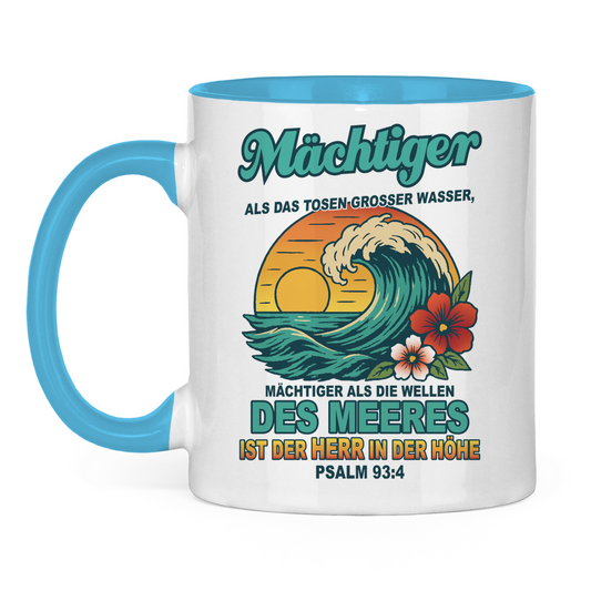 Tasse zweifarbig "Wellen - Psalm 93:4"
