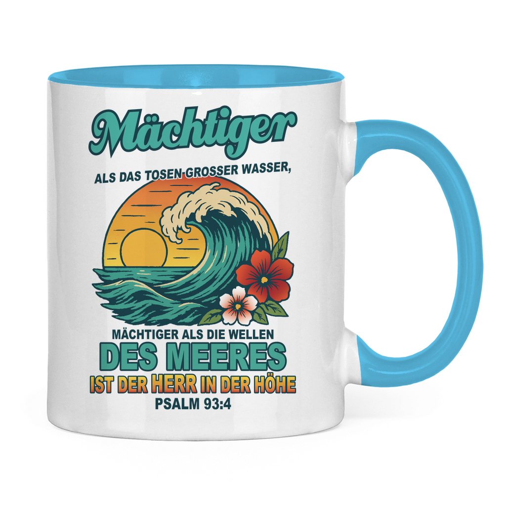 Tasse zweifarbig "Wellen - Psalm 93:4"