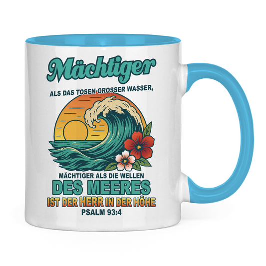 Tasse zweifarbig "Wellen - Psalm 93:4"