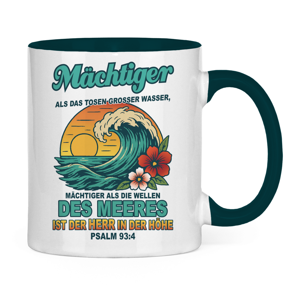Tasse zweifarbig "Wellen - Psalm 93:4"