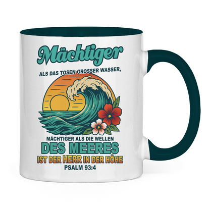 Tasse zweifarbig "Wellen - Psalm 93:4"