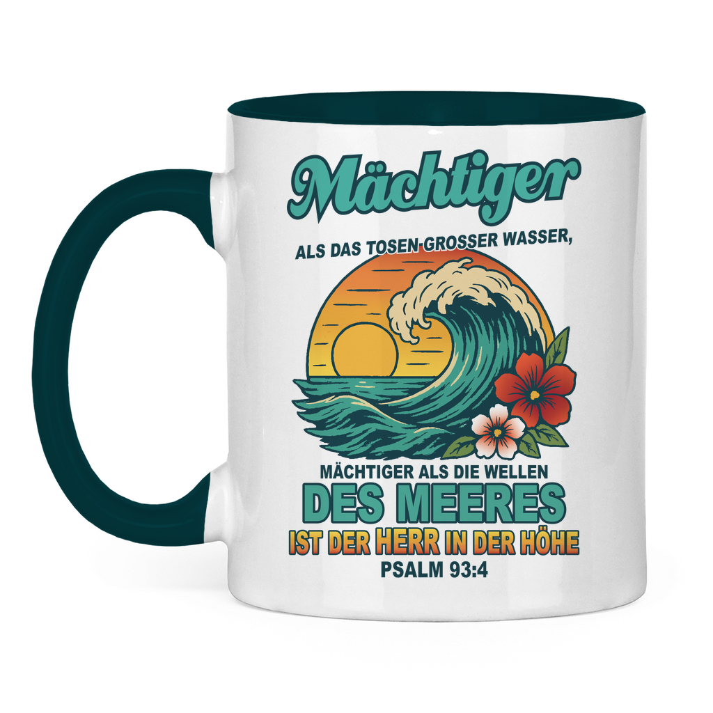 Tasse zweifarbig "Wellen - Psalm 93:4"