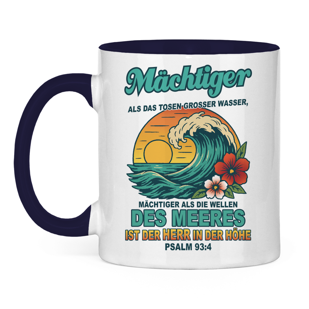 Tasse zweifarbig "Wellen - Psalm 93:4"