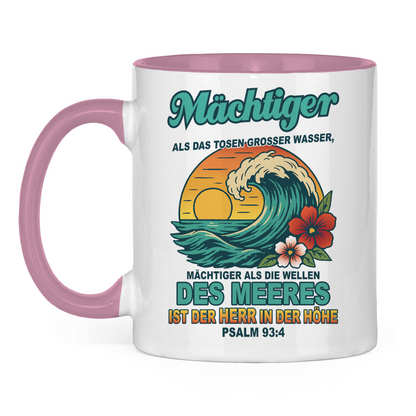 Tasse zweifarbig "Wellen - Psalm 93:4"