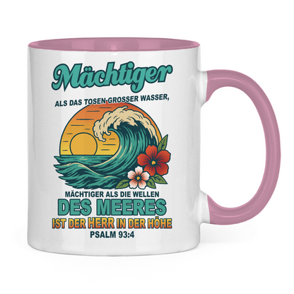 Tasse zweifarbig "Wellen - Psalm 93:4"