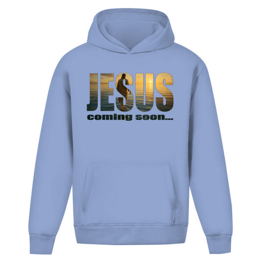 Unisex Boxcut Hoodie "Jesus - coming soon"