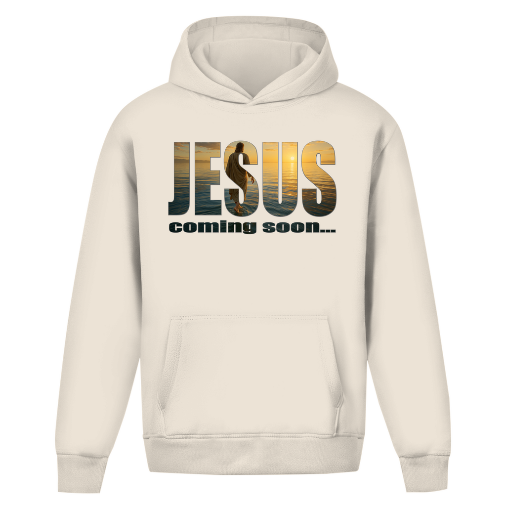 Unisex Boxcut Hoodie "Jesus - coming soon"