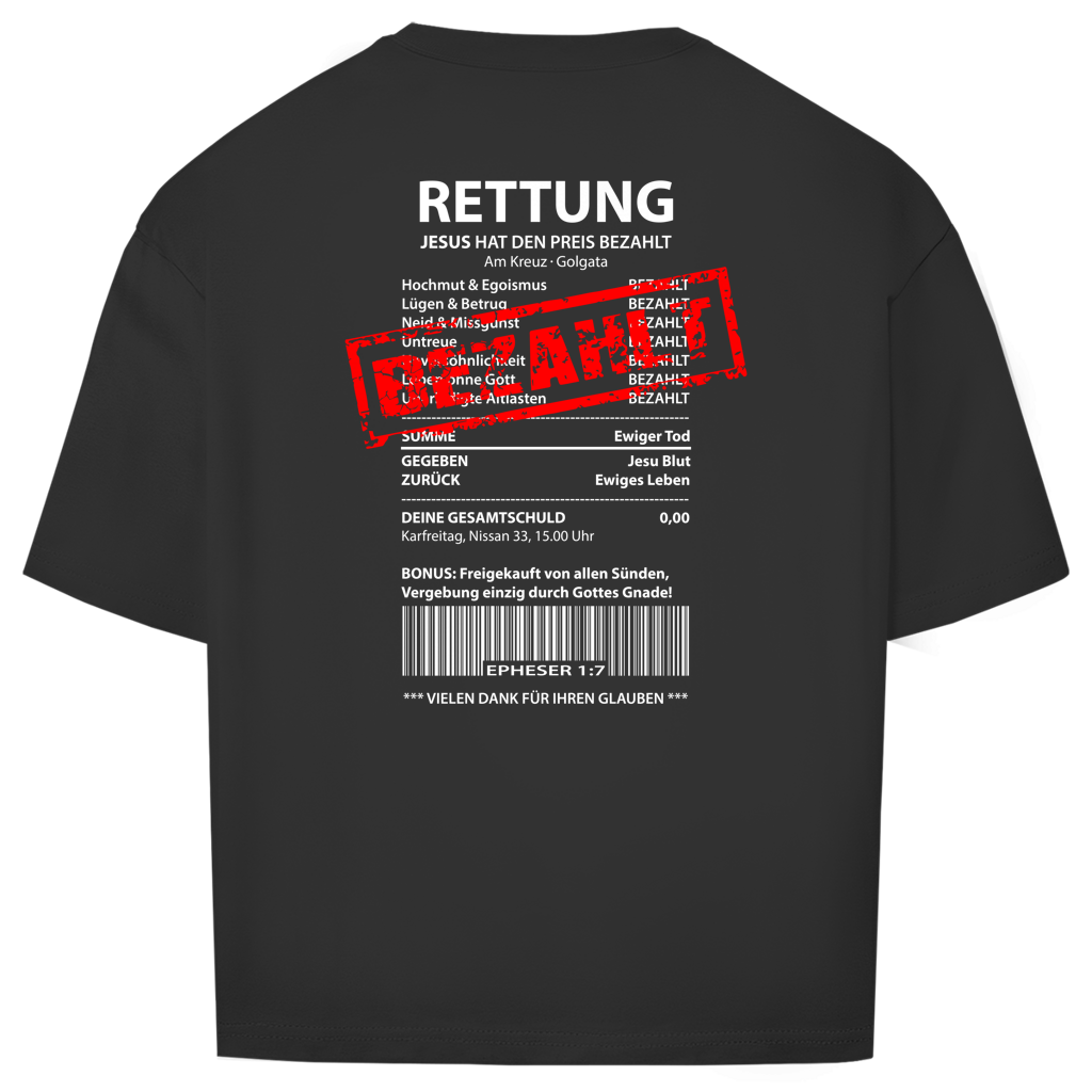 Oversize T-Shirt "Jesus hat bezahlt"