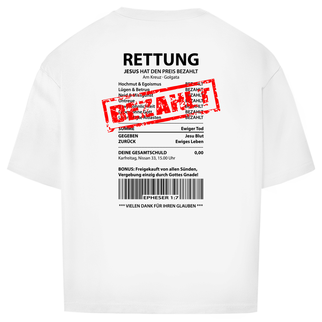 Oversize T-Shirt "Jesus hat bezahlt"