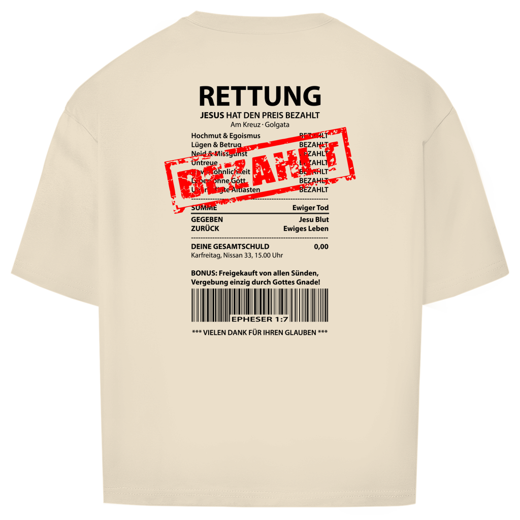 Oversize T-Shirt "Jesus hat bezahlt"