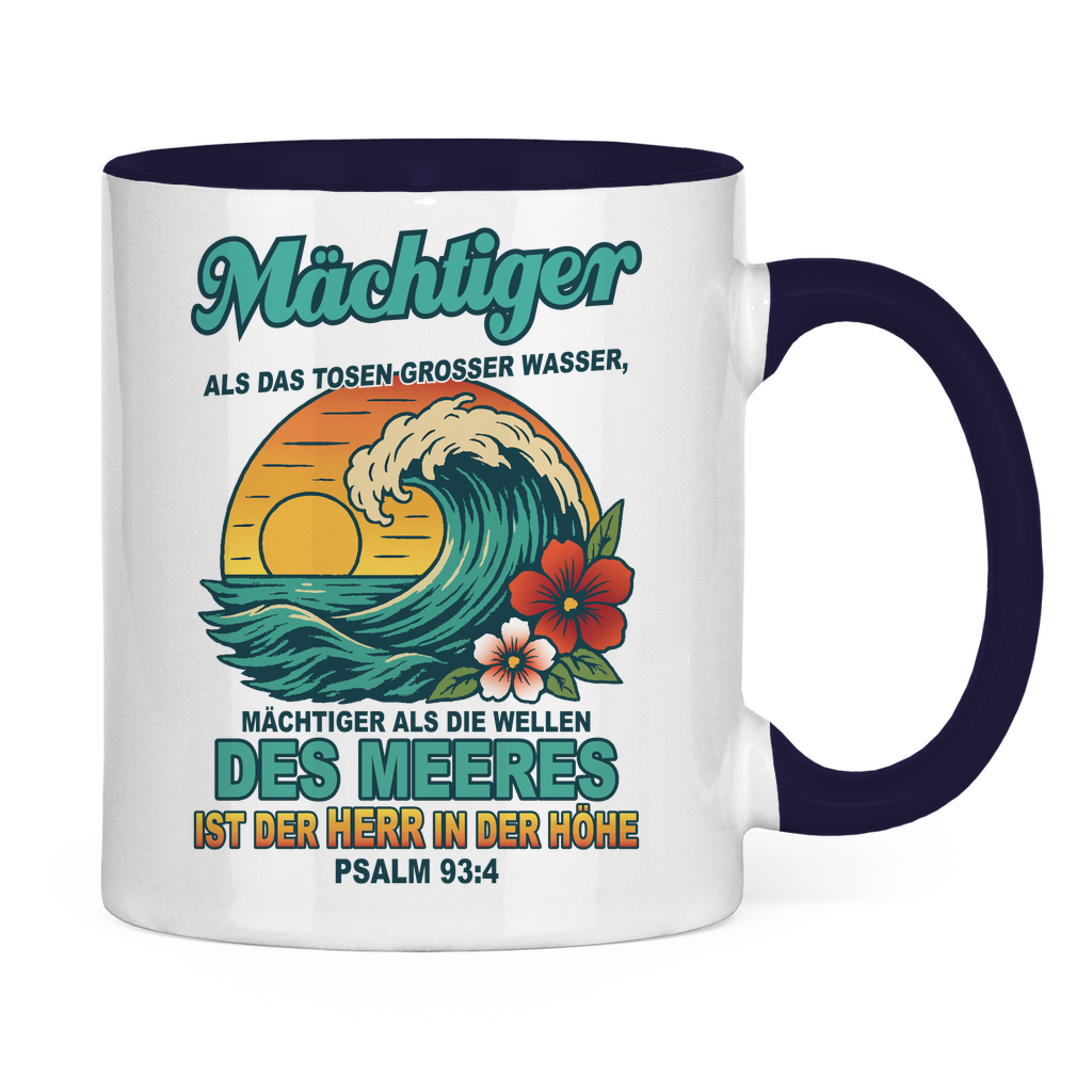 Tasse zweifarbig "Wellen - Psalm 93:4"