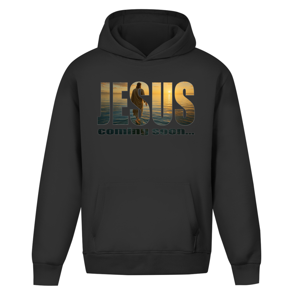 Unisex Boxcut Hoodie "Jesus - coming soon"